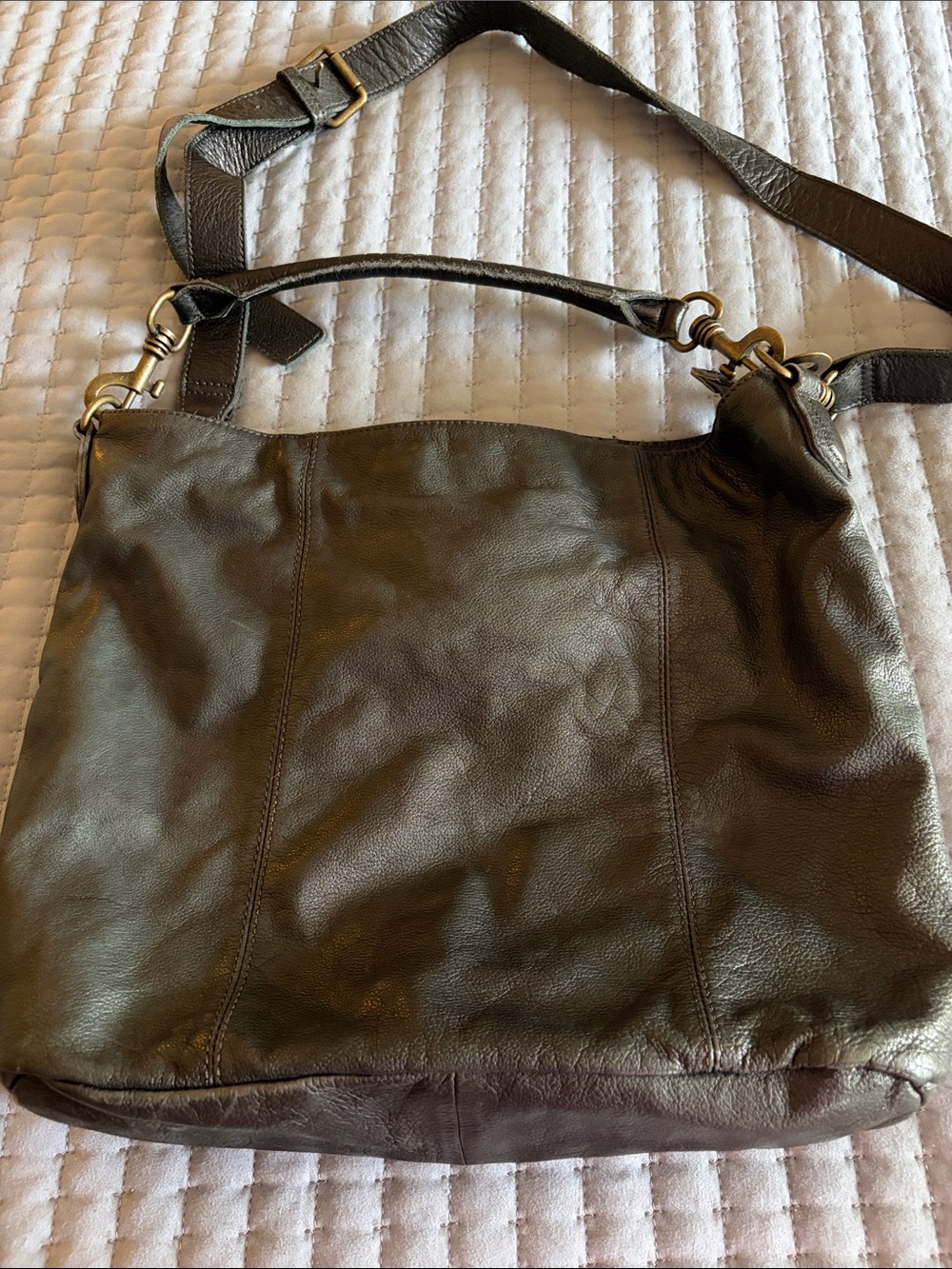 Liebeskind Crossbody Bag in Dark Gray with Brass Hardware - Picture 5 of 12